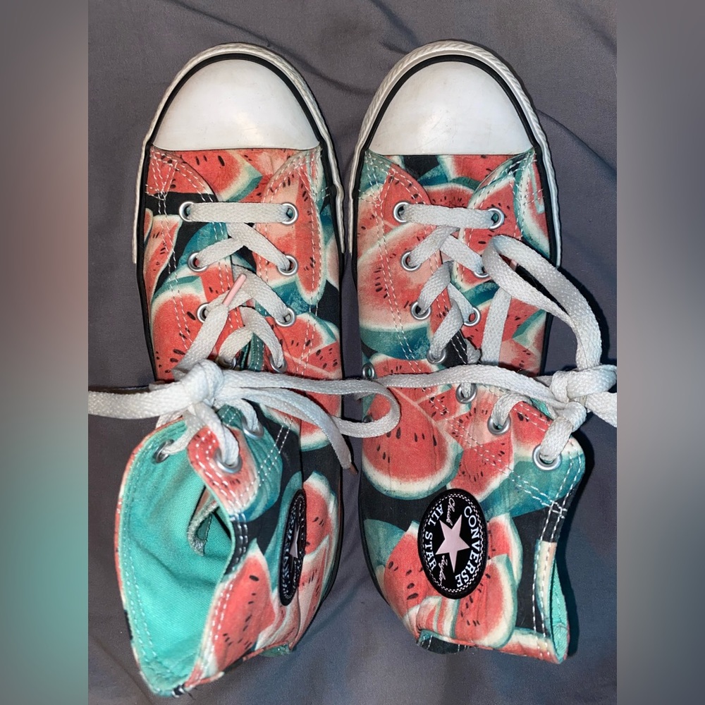 Watermelon converse shoes